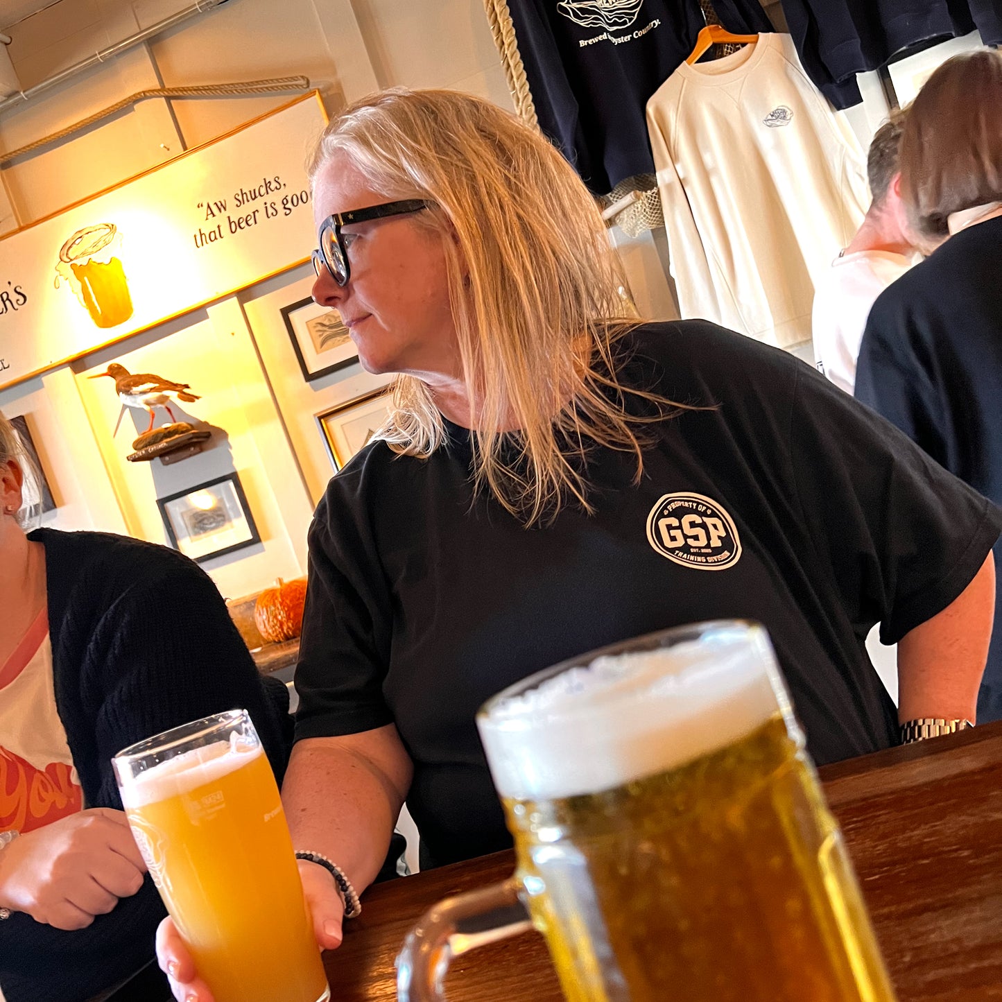 plus size black off duty t-shirt women pub lifestyle gsp logo